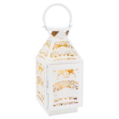 Lanterne carrée en métal blanc AUBRY GASPARD