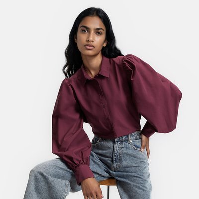 Chemise ample à manches bouffantes en coton LA REDOUTE COLLECTIONS