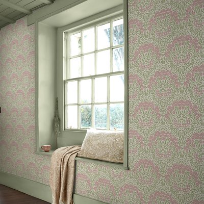 Papier peint fleuri Michaelmas Daisy Pink Cedar WILLIAM MORRIS AT HOME