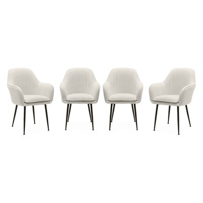 Fauteuil bouclette et pieds métal (lot de 4) SHELLA BOUCLETTE SWEEEK