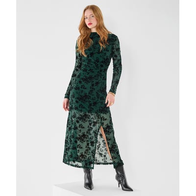 Robe Longue Floquée à Drapé Devant Hazel JOE BROWNS