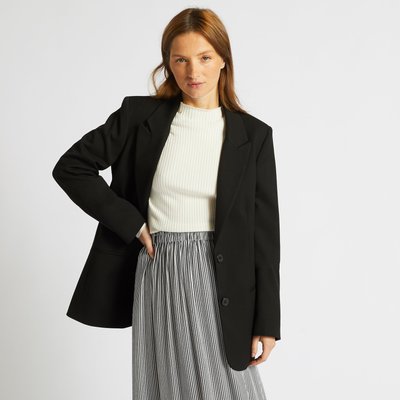 Blazer uni droit à boutons MONOPRIX