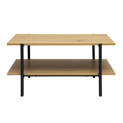 Table basse rectangulaire finition bois foncé noyer et métal noir L80 cm PIPPA MILIBOO