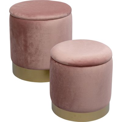 Tabourets-coffres Cherry velours set de 2 KARE DESIGN