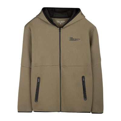 Sweat en coton mélangé taupe à coupe droite pourvu d'un col à capuche TEDDY SMITH
