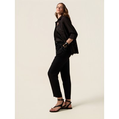 Pantalon réalisé en viscose fluide unie OLTRE