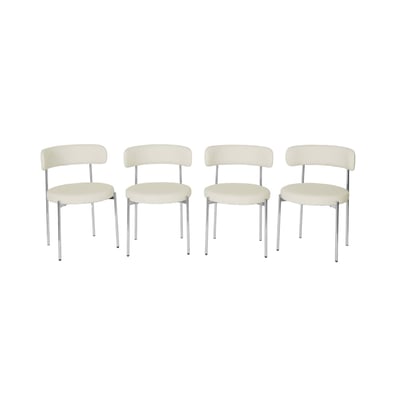Chaise ronde vintage acier chromé et simili cuir (lot de 4) LOLA SWEEEK