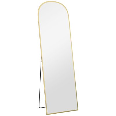 Miroir sur pied - miroir mural rectangulaire arrondi - alu. HOMCOM