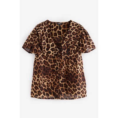 Chemisier manches transparentes col claudine NEXT