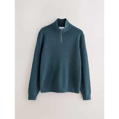 Pull standard côtelé à col zippé essential NEXT