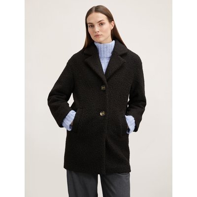 Manteau à simple boutonnage en drap bouclé avec doublure intérieure ton sur ton MOTIVI