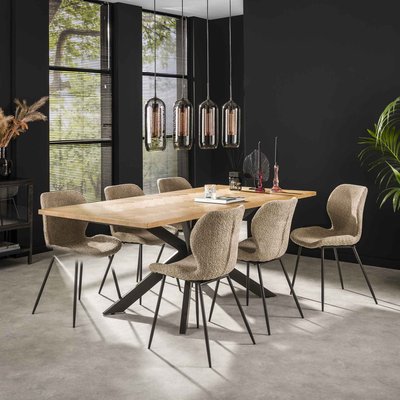 Table à manger moderne motif chevron 200 cm GOTEBORG PIER IMPORT