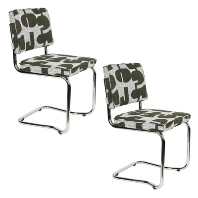 Lot de 2 chaises en tissu imprimé - RIDGE ZUIVER