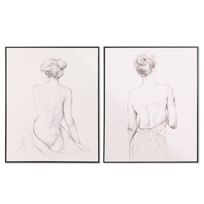 Set de 2 cadres décoratifs croquis femmes 82.3x4.5x102.3cm WADIGA