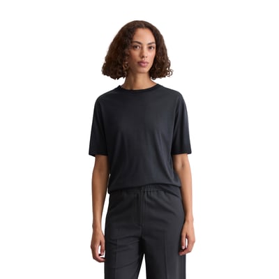 T-shirt de luxe relaxed en mélange de TENCEL™ Lyocell et de coton MARC O'POLO