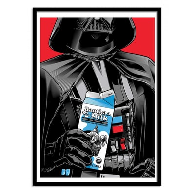 Affiche d’art et cadre noir 30 x 40 cm - Darth Vader - Joshua Budich WALL EDITIONS