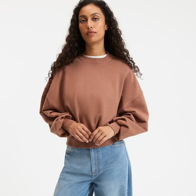 Sudadera corta y amplia, cuello redondo LA REDOUTE COLLECTIONS