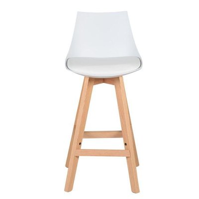 Chaise snack scandinave blanche pieds en chêne Kim ZAGO