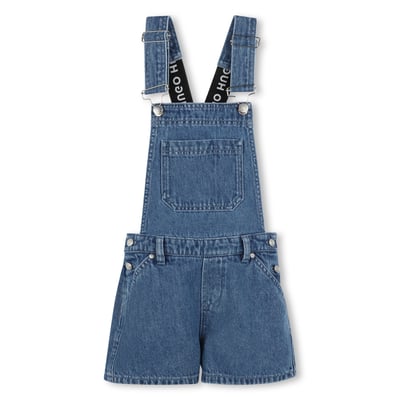 Salopette en denim court HUGO KIDSWEAR