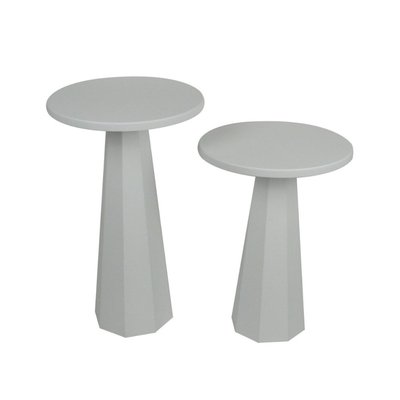 Lot de 2 tables basses rondes H47 / H57 cm - LILYUM CALICOSY