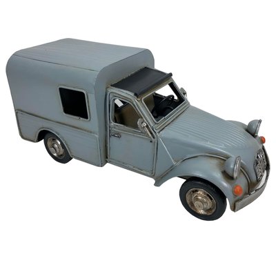 Fourgonnette 2CV déco en métal gris 28x11.5x12.5cm WADIGA