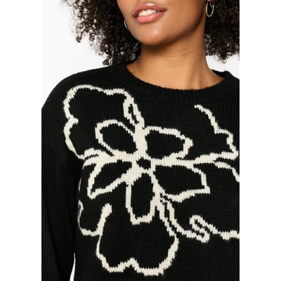 Pull à imprimé grande fleur LOLALIZA