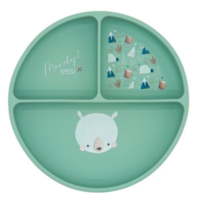 Assiette compartimentée en silicone avec ventouse ANIMAUX ANIMAUX SASSI