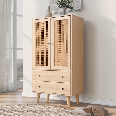 Buffet avec 2 portes 2 couches et 2 tiroirs Imitation chêne Scandinave, WF301867OAA BUFFET MEUBLES COSY