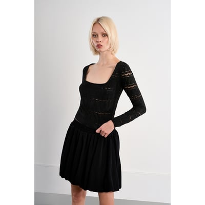 Maille en crochet col carré LILI SIDONIO