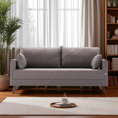 Canapé 2 places taupe clair - dos droit SPLIT PIER IMPORT