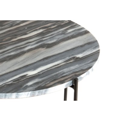 Table basse ronde en marbre et pieds en métal noir D50 - MELBA AMADEUS