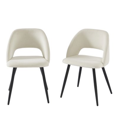 Lot de 2 chaises en velours côtelé et métal- MILLS DRAWER