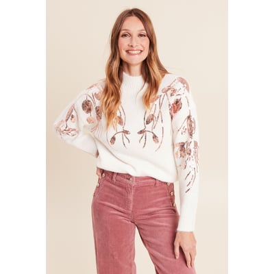 Pull col rond manches longues sequins BREAL