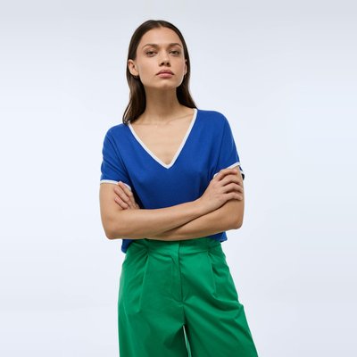 Pull col V sans manche en coton MONOPRIX