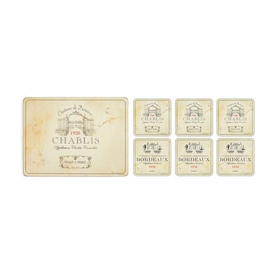 8-Piece Vin de France Placemat & Coaster Set PIMPERNEL