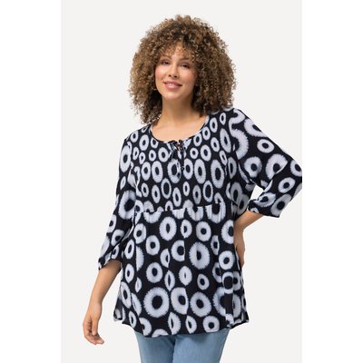 Blouse smockée à motif cercles. Col rond ULLA POPKEN
