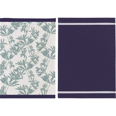 Lot de torchons imprimés en coton, Palme C DESIGN HOME TEXTILE