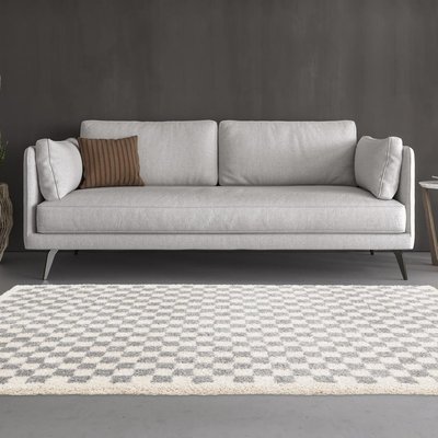 Tapis shaggy tissé motif géométrique AVANTE UN AMOUR DE TAPIS