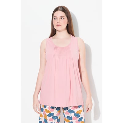 Haut de pyjama, plis, col rond, sans manches ULLA POPKEN