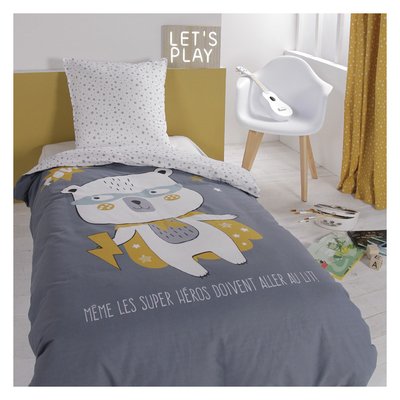 Parure de lit coton 1 personne imprimé ours polaire TEDDY TODAY