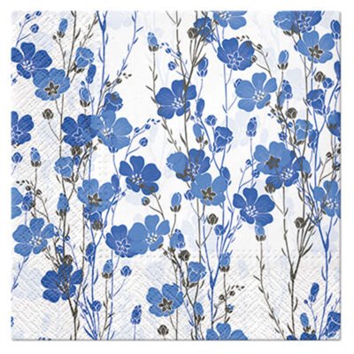 Lot de 20 serviettes en papier Lin bleu DOUCEUR D'INTÉRIEUR