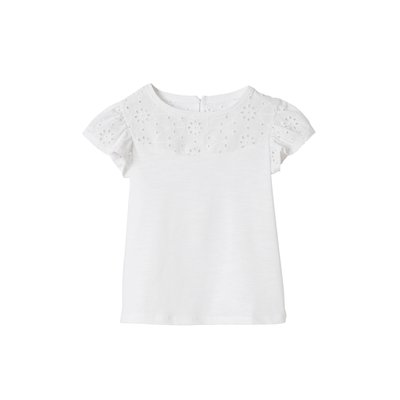 T-shirt en broderie anglaise et manches à volants VERTBAUDET