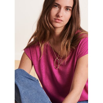 Tee shirt droit col rond en lyocell lin LA FEE MARABOUTEE