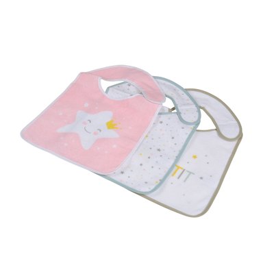 Lot de 3 bavoirs étoile à scratch HOME MAISON