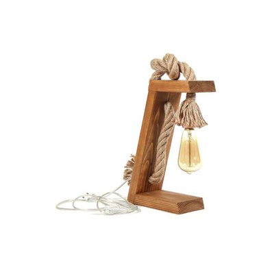 Lampe à poser en sapin et jute Kitt HANAH HOME