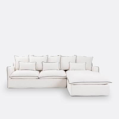 Eckschlafsofa Odna, dickes Leinen, Bultex LA REDOUTE INTERIEURS