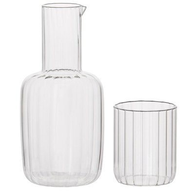 Carafe à eau en verre + 1 verre 800ml WADIGA