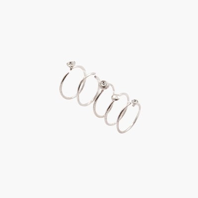 Set de 5 piercings nez anneaux argentés en argent garanti 925 BALABOOSTE