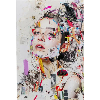 Tableau en verre femme artistique de profil KARE DESIGN