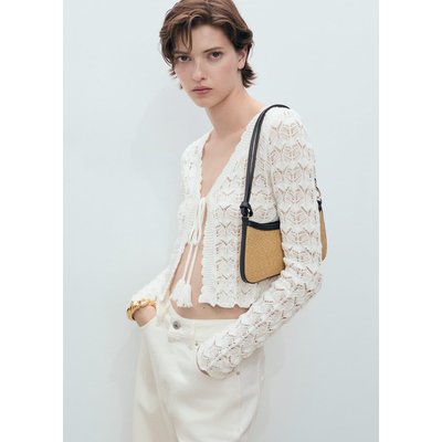 Cardigan crochet fermeture nœud MANGO